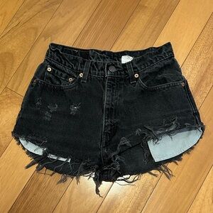 Levi's Black Cut-Off Denim Shorts